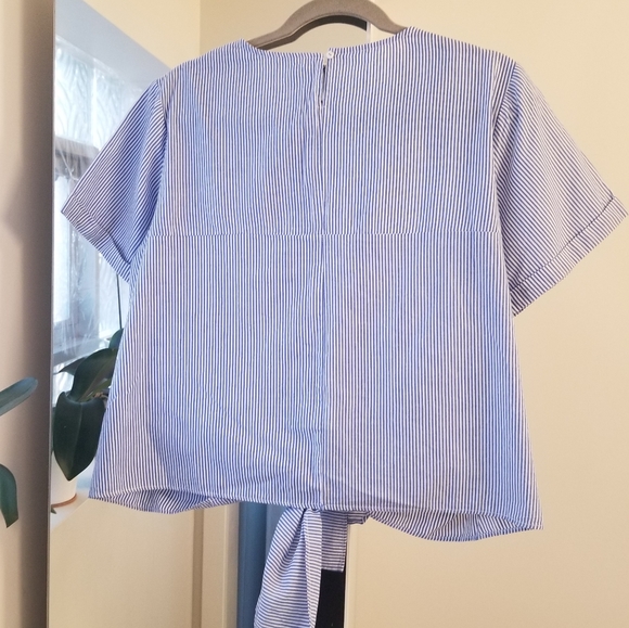 Boxy Striped Embroidered Top - Picture 6 of 6